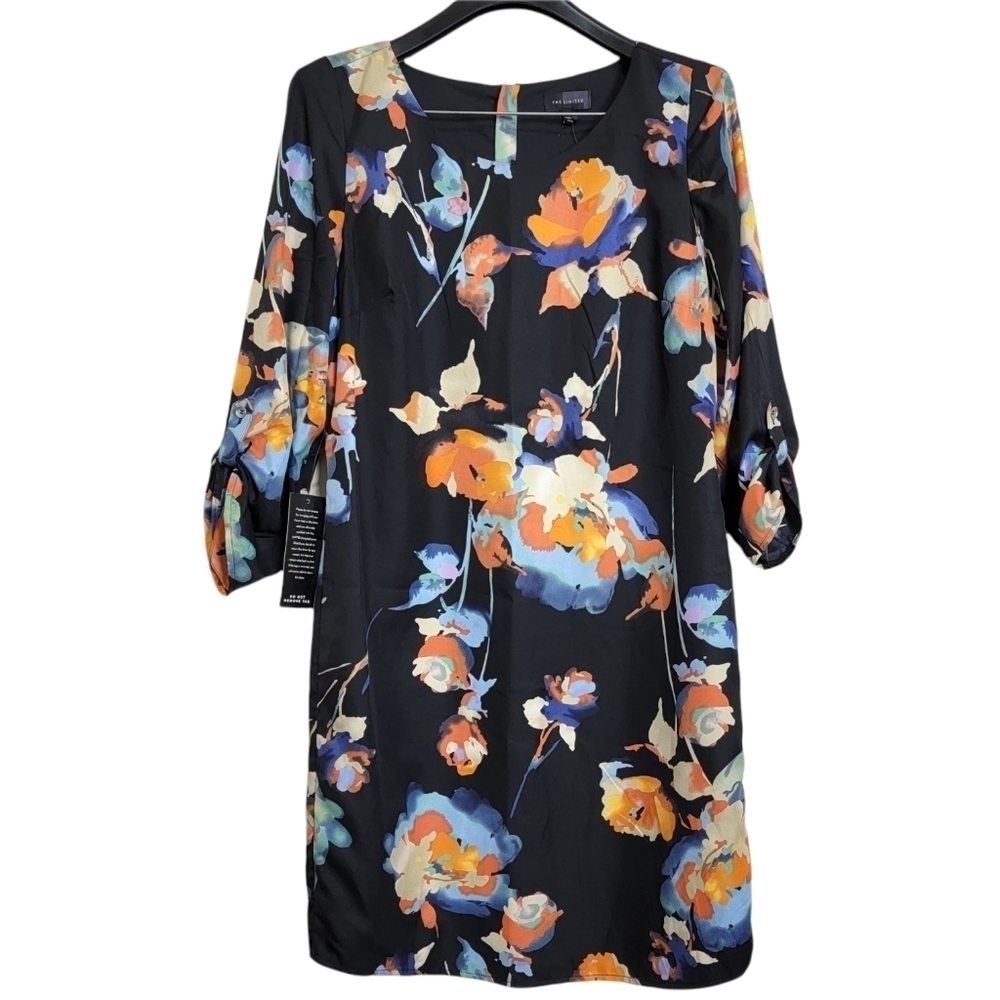 The Limited Floral Blue Orange Shirtdress XS